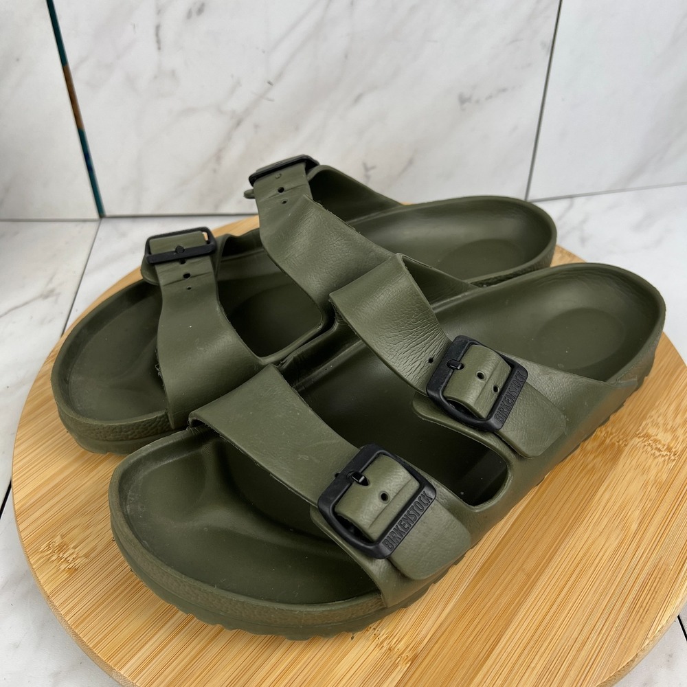 Birkenstock Arizona EVA Mens Size 9 [EU 42] Green Rubber Slides Sandals Shoes - Picture 3 of 10
